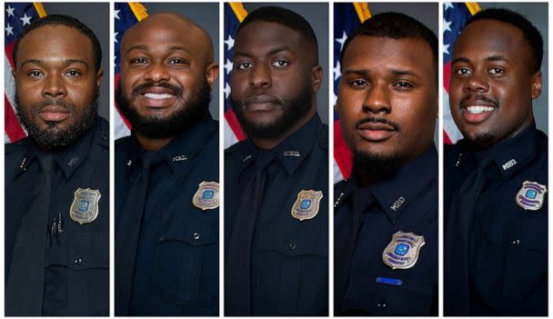 PHOTO: Officers who were terminated after their involvement in a traffic stop that ended with the death of Tyre Nichols, in a combination of undated photographs in Memphis, Tenn. (Memphis Police Dept. via Reuters)