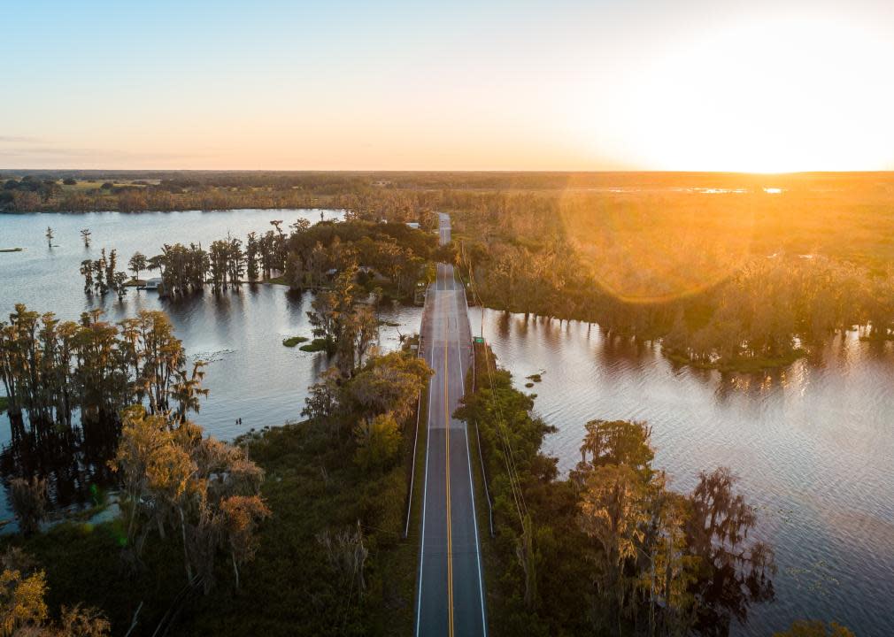  Beautiful sunset over the 561 bridge near Lake Minnehaha.