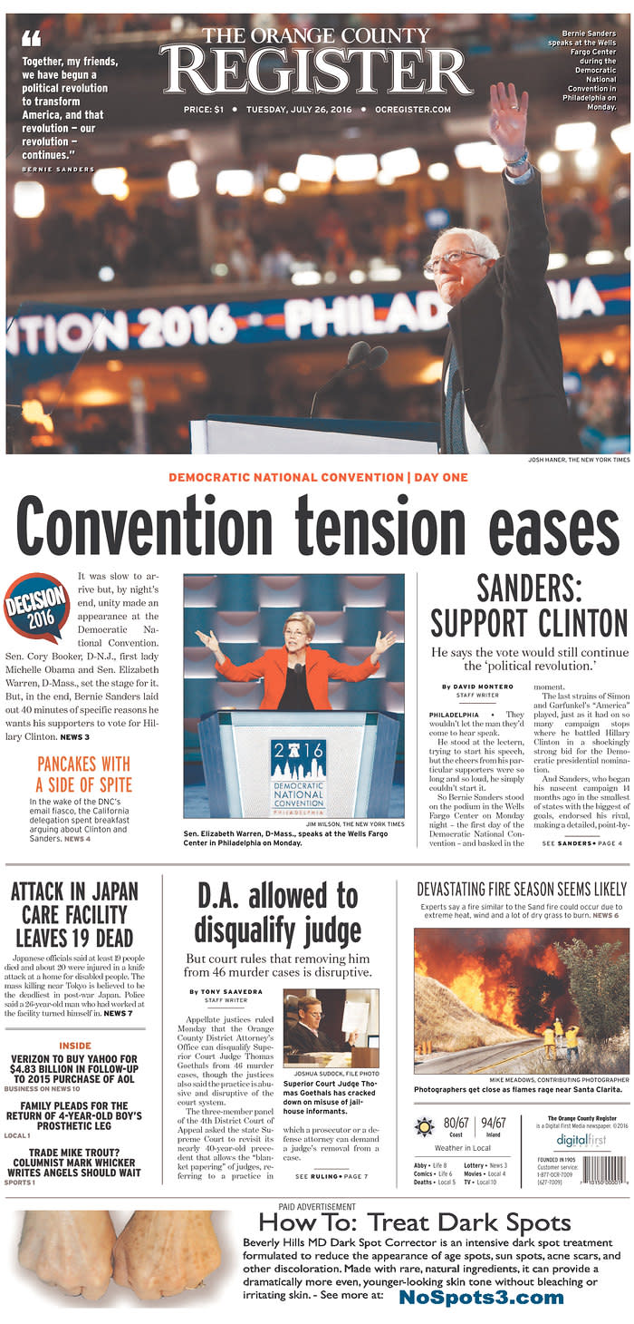 Convention  tension  eases - Orange County Register