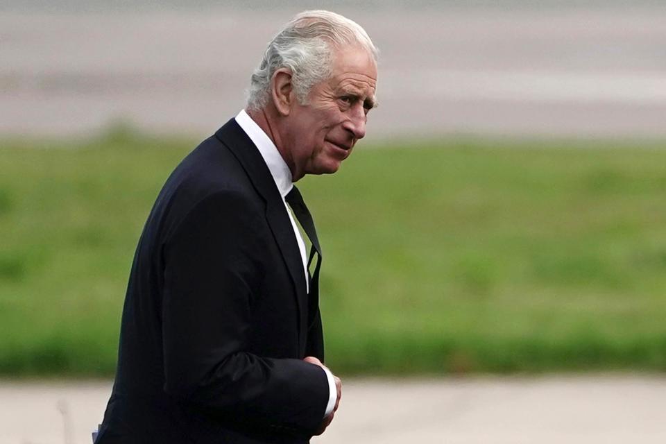 Britain's King Charles III leaves Aberdeen Airport as he travels to London following Thursday's death of Queen Elizabeth II in Aberdeen, Scotland, Friday, Sept. 9, 2022. King Charles III, who spent much of his 73 years preparing for the role, planned to meet with the prime minister and address a nation grieving the only British monarch most of the world had known. He takes the throne in an era of uncertainty for both his country and the monarchy itself.