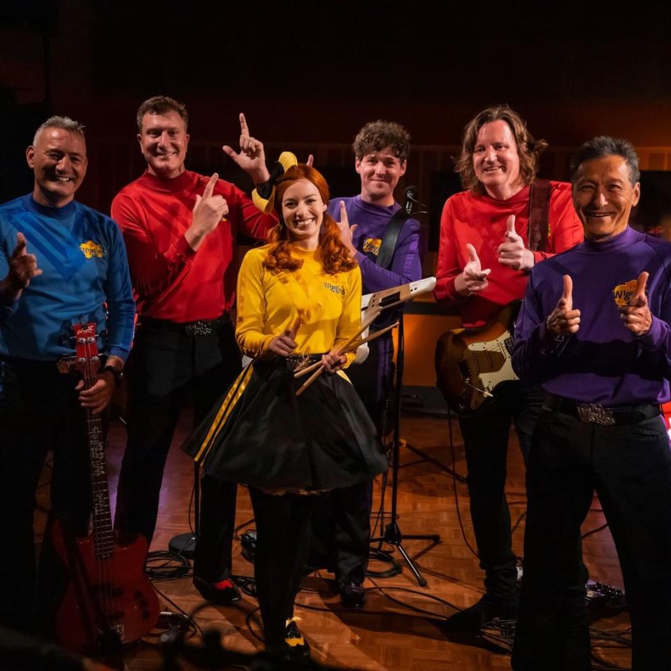 The Wiggles perform in the Triple J studio. Photo: Triple J/ABC Radio.