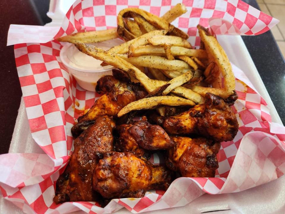 An order of original wings and fries from Wing Man at 711 Main St. in Lexington. It closed in 2023.