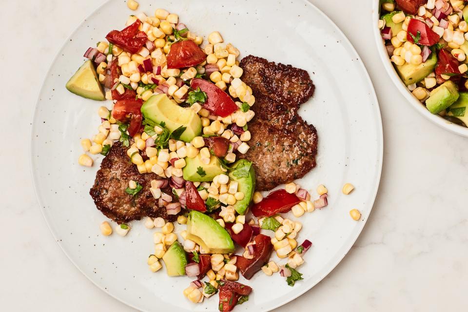 Mexican Meat Patties with Fresh Corn Salsa