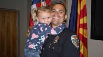 PHOTO: On Aug. 18, 2020, Brian Zach, lieutenant of the Kingman Police Department in Arizona, and his wife Cierra, officially became parents to 4-year-old Kaila. The adoption of Kaila took place at Mohave County Superior Court in Lake Havasu City. (Brian Zach)