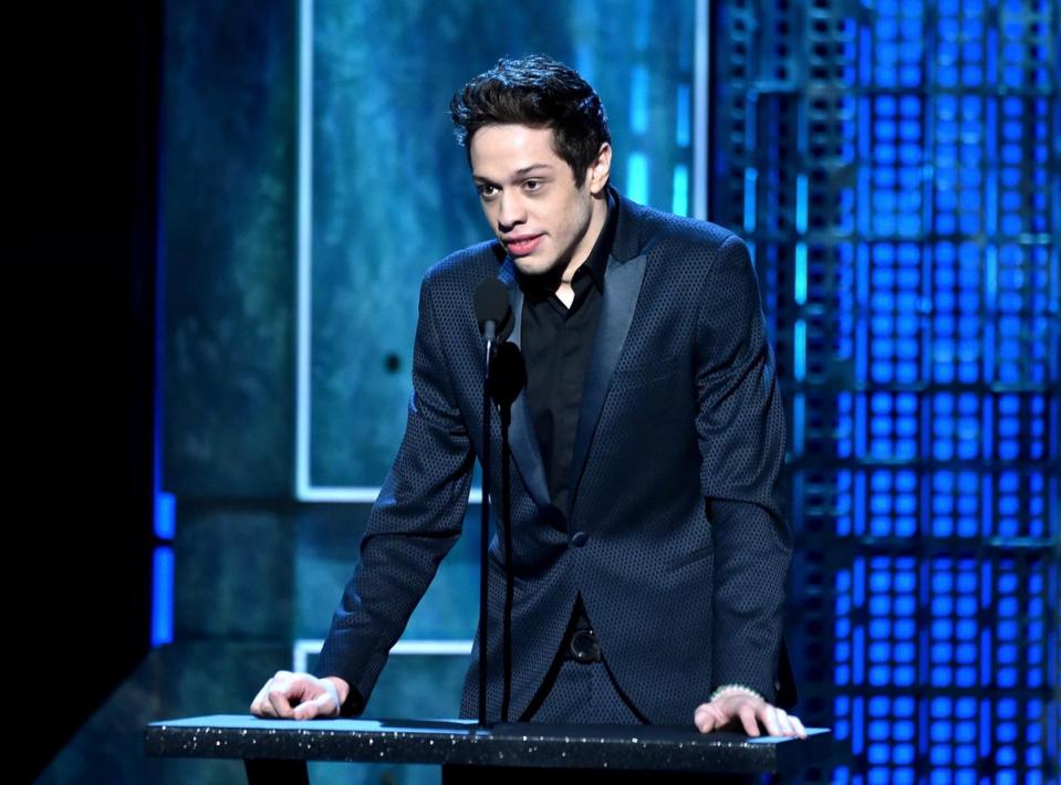 Pete Davidson speaks onstage at The Comedy Central Roast of Justin Bieber at Sony Pictures Studios on March 14, 2015 (Getty Images)