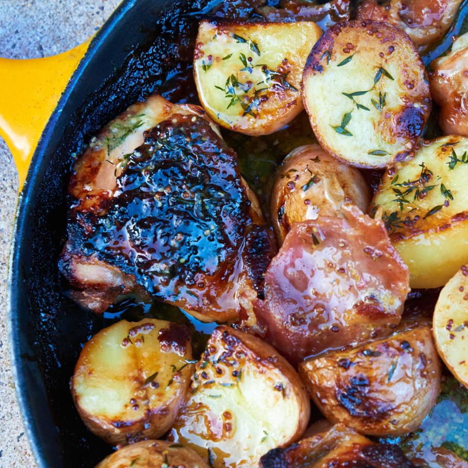 Honey mustard chicken with potatoes