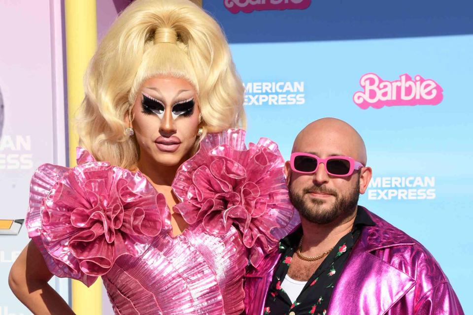 <p>Jon Kopaloff/Getty</p> Trixie Mattel and David Silver attend the World Premiere of "Barbie" on July 09, 2023 in Los Angeles, California.