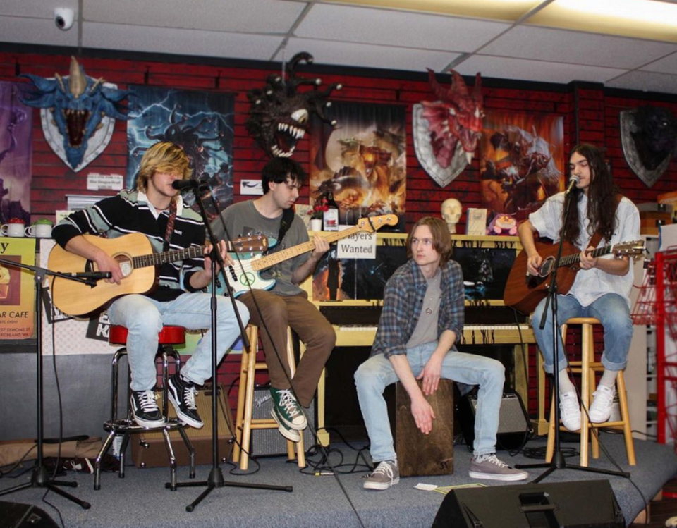 easyday performs at Caterpillar Cafe in Richland. From left to right: Chase Krank, Griffin Durham , James Bruce and Luke Vesely.