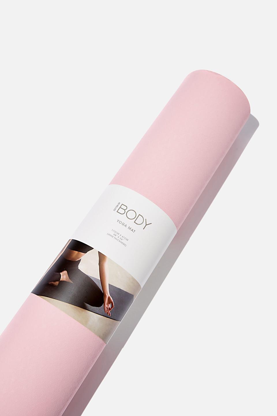 Pink rolled up Yoga Mat, $29.99