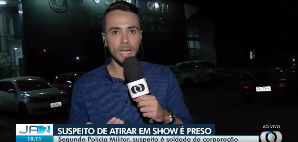 Militar é preso após atirar em fã de Henrique e Juliano em Goiás (Reprodução TV Anhanguera)