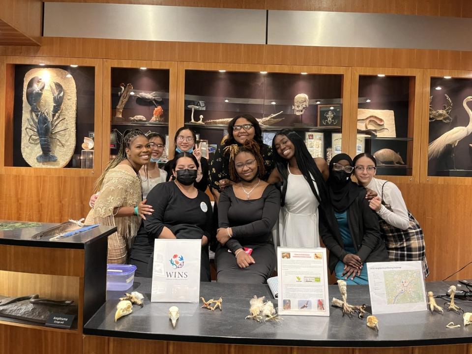 Students of Women In Natural Sciences (WINS), a free after-school and summer science enrichment program at the Academy of Natural Sciences in Philadelphia, presented bird specimens at the academy on May 28, 2022. The initiative seeks to grow the number of women in STEM careers.