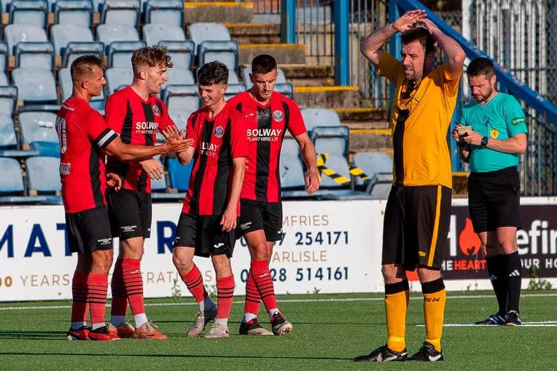 Star players celebrate Ross Hunter's opener