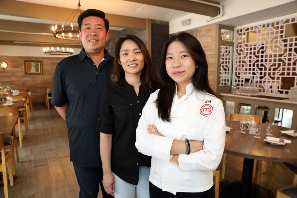 MasterChef Junior Liya Chu, 13, with parents Iwen Chen, center, and Auston Chu at their restuarant Fantasy Cuisine in Hartsdale June 16, 2022. The Scarsdale resident was 10 when competing on the show which was delayed to air because of the pandemic. The family also owns Dumpling + Noodle in Bronxville.