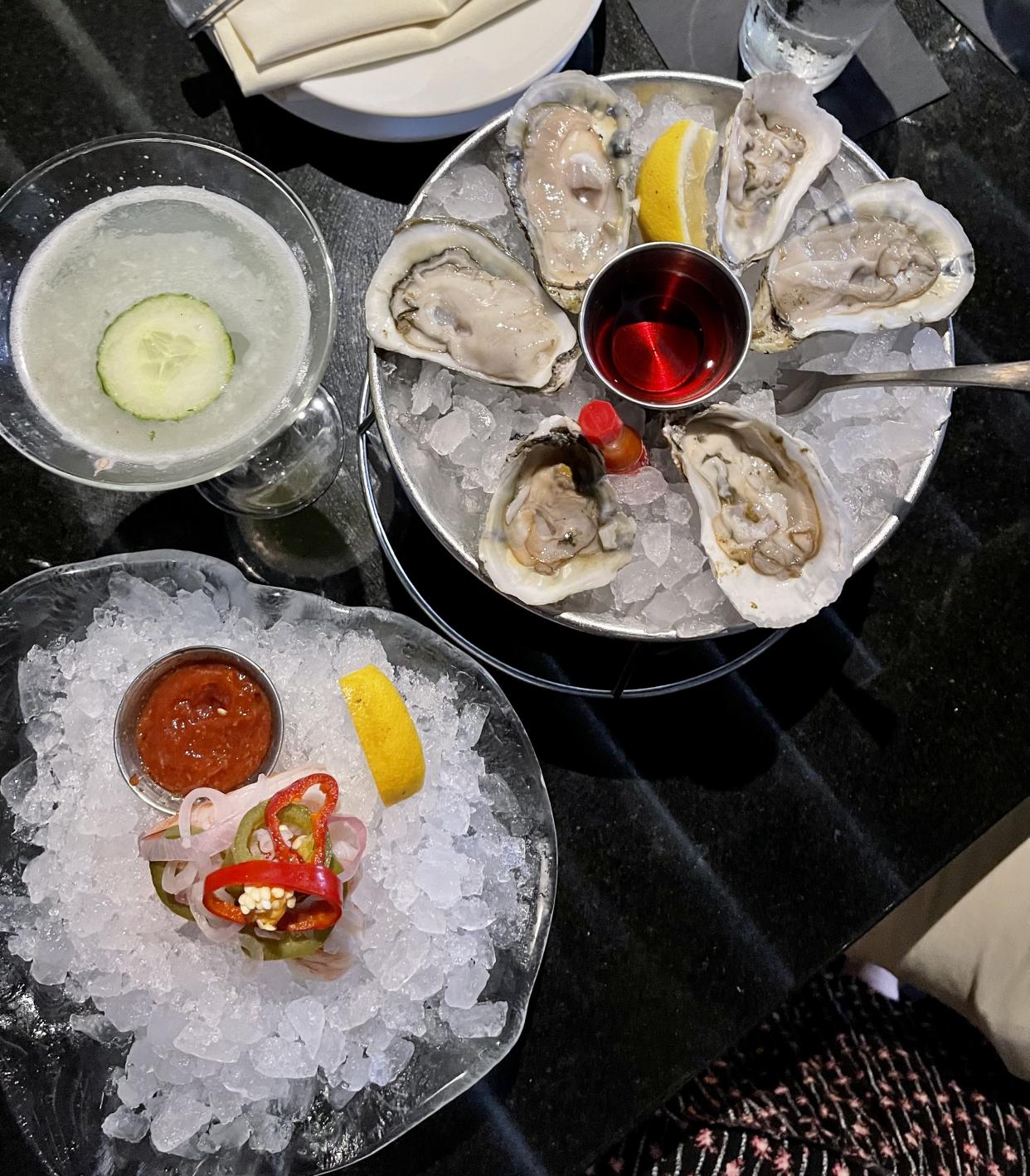 Delicious cocktails and raw bar offerings abound at Disney Springs' STK Orlando steakhouse. (Photo: Carly Caramanna)