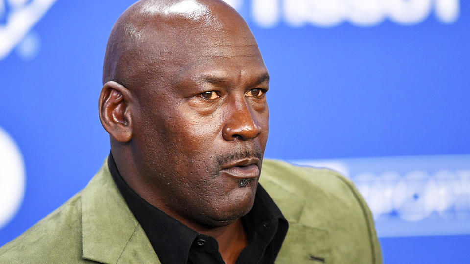 Michael Jordan is pictured during an NBA press conference.