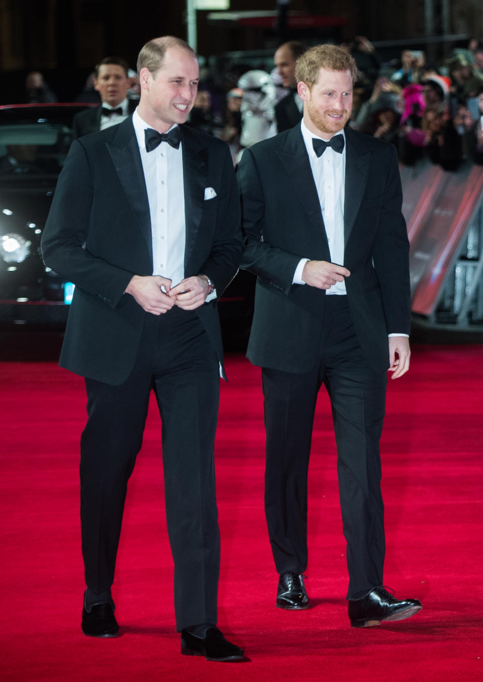 <p>Fans of the film franchise, brothers Harry and William attended the premiere of <em>Star Wars: The Last Jedi</em> premiere in 2017. (Getty Images)</p> 