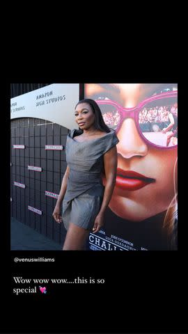 <p>Stewart Cook/Getty Images;Zendaya/Instagram</p> Venus Williams at the Los Angeles Premiere of Amazon MGM Studios' 'Challengers' at Regency Village Theatre on April 16, 2024