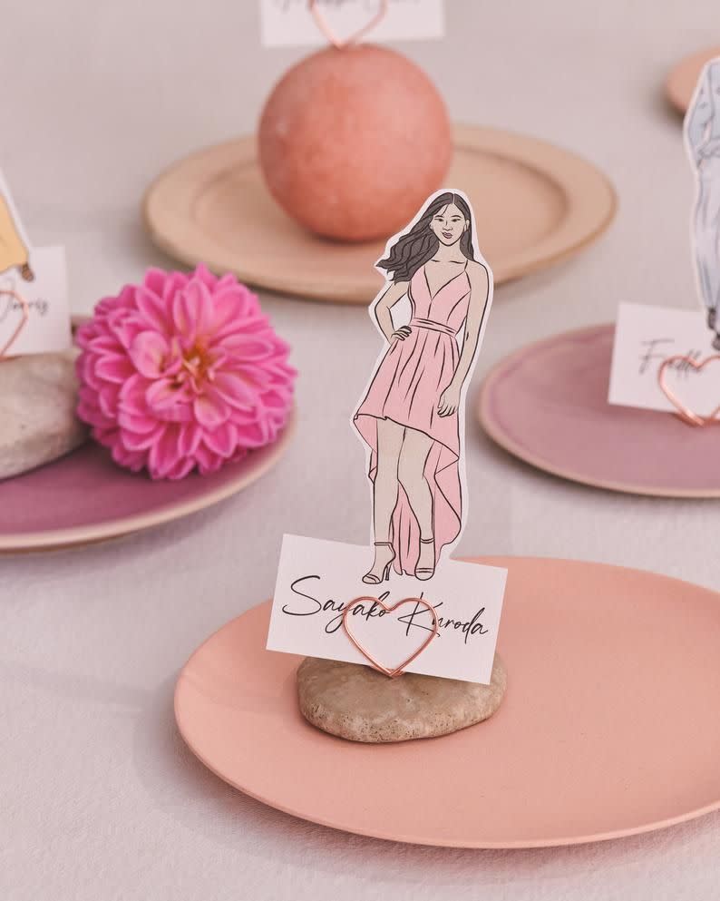 Paper & Party Category Winner: Etsy Design Awards 2020 - Illustrated Wedding Guest Place Card - Table Place Names/Illustrated Wedding Favour