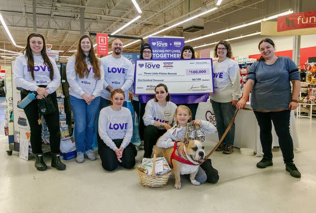 <p>Petco Love</p> Brynn and Biggie the dog celebrate winning the 2024 Petco Love Stories campaign