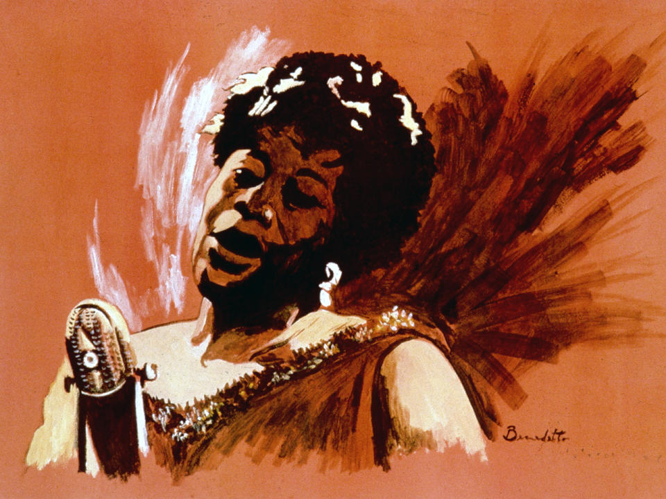 This watercolor and gouache of singer Ella Fitzgerald is one of three Bennett artworks (credited to Anthony Benedetto) in the collection of the Smithsonian.   / Credit: Tony Bennett