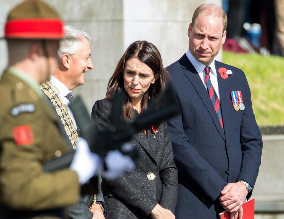 Prince William alongside PM Jacinda Ardern (EPA)