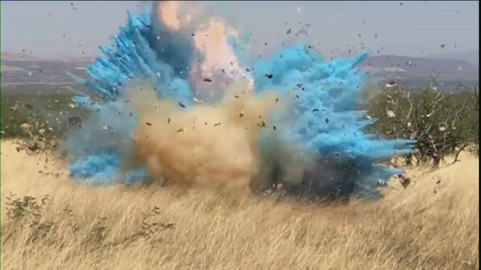 The dad’s idea for a gender reveal caused an explosion, which started a huge fire. Photo: Storyful