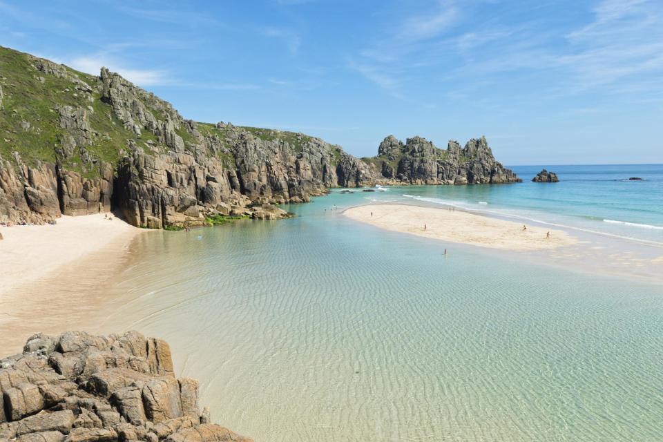 Cornwall or the Caribbean? Pedn Vounder beach in Cornwall: iStock