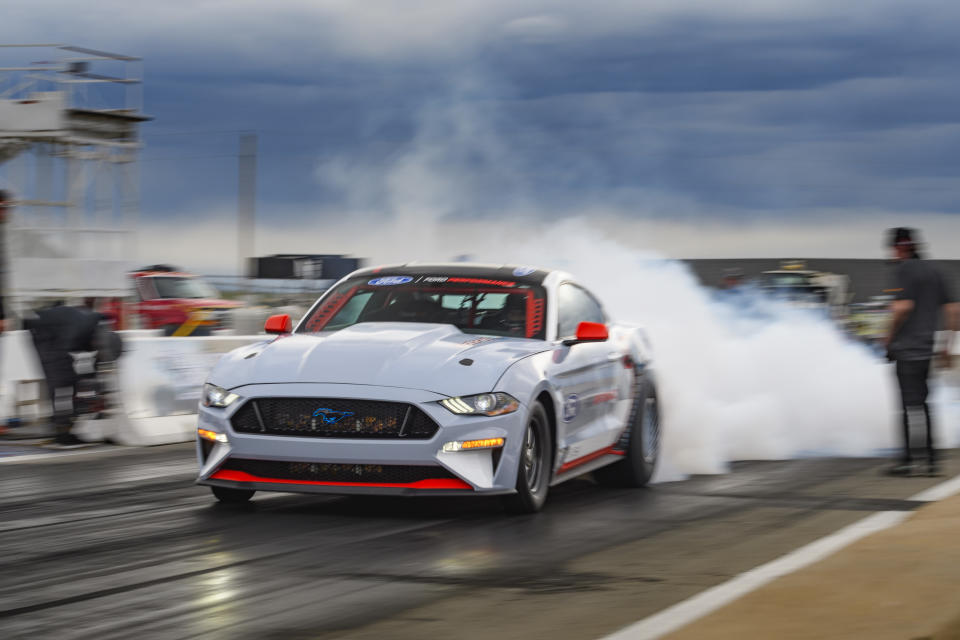 Engineered to shatter towering performance goals without using a drop of fuel, the all-electric Ford Mustang Cobra Jet 1400 prototype has blazed through a quarter-mile in 8.27 seconds at 168 miles per hour and reached 1,502 peak wheel horsepower in recent private development testing.