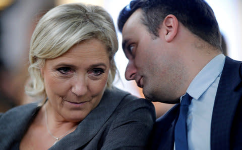 France's far-right Front National leader Marine Le Pen (L) and vice-president Florian Philippot in Paris, France, November 15, 2016 - Credit: Benoit Tessier/Reuters