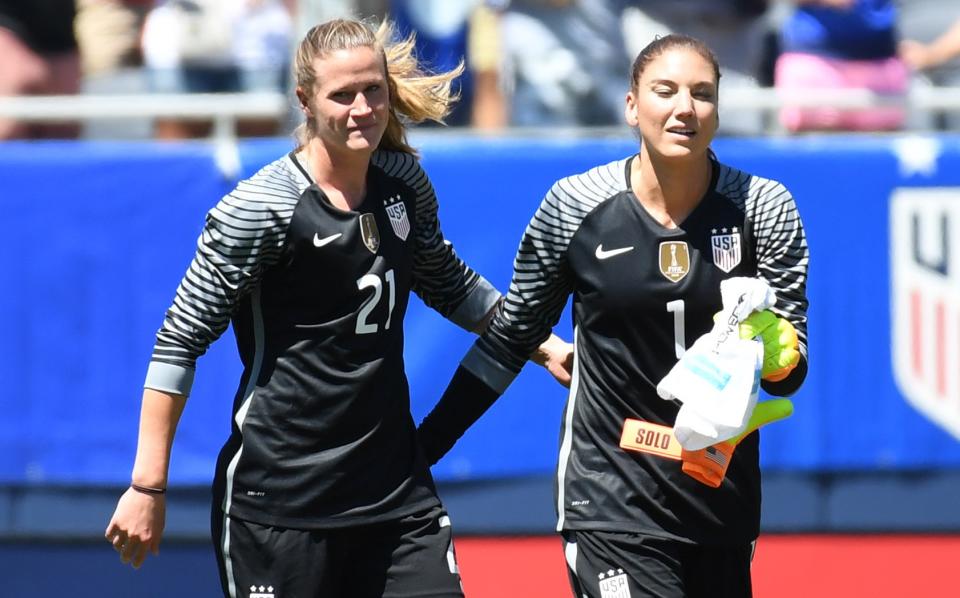 Alyssa Naeher (21) does not share Hope Solo's personality. She wants, however, to share her status as the starting goalkeeper on a World Cup champion. (Getty)