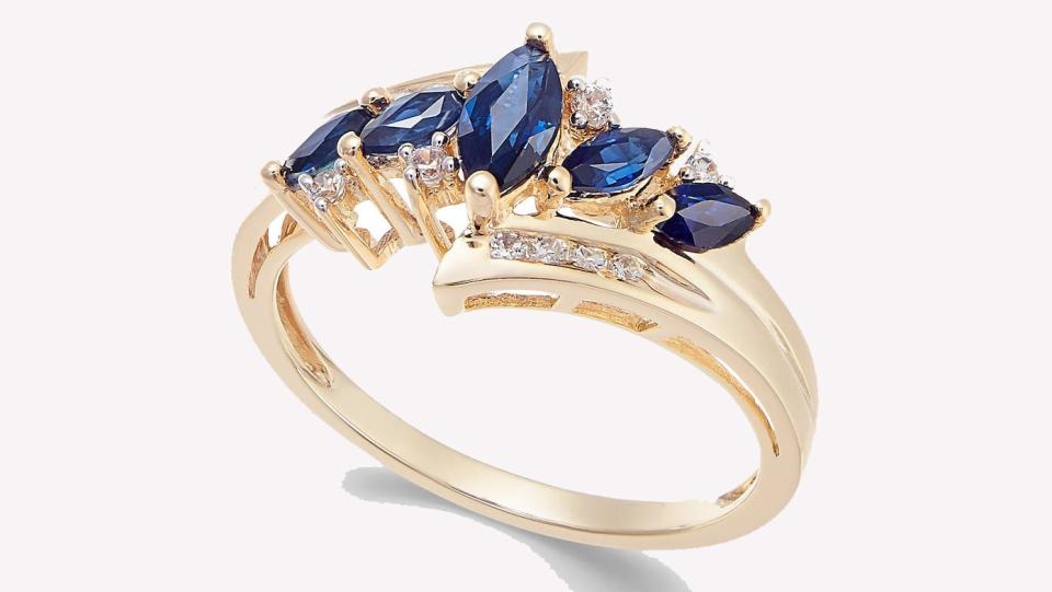 This ring also comes with ruby, emerald and tanzanite stone options.