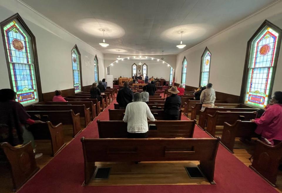 Dickerson Chapel once was filled to capacity, but the crowd has thinned out since the pandemic, members said. The congregation is working with preservationists to pay for critical repairs that will keep the building standing for another 234 years.