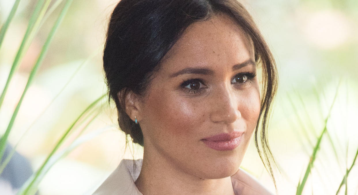 JJOHANNESBURG, SOUTH AFRICA - OCTOBER 02: Meghan, Duchess of Sussex visits the British High Commissioner's residence to attend an afternoon reception to celebrate the UK and South Africaâs important business and investment relationship, looking ahead to the Africa Investment Summit the UK will host in 2020. This is part of the Duke and Duchess of Sussex's royal tour to South Africa. on October 02, 2019 in Johannesburg, South Africa. (Photo by Samir Hussein/WireImage)