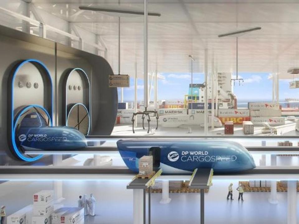 Virgin Hyperloop One has collaborated with supply chain firm DP World to create DP World Cargospeed to transport cargo at close to 1,000kph (DP World Cargospeed)