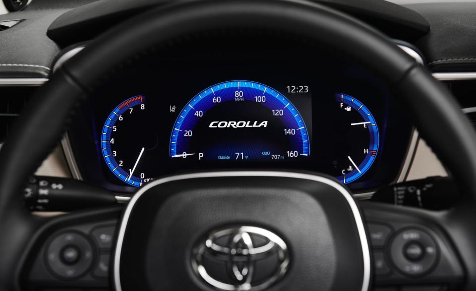 <p>As with the outgoing Corolla, several active-safety features standard across the lineup, including adaptive cruise control, forward-collision warning, lane-keeping assist, and automated emergency braking.</p>