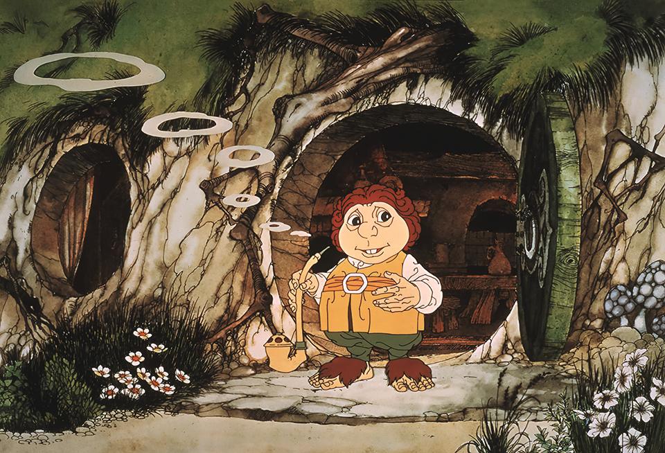 Tony Diterlizzi 80s inspirations; a hobbit in a doorway