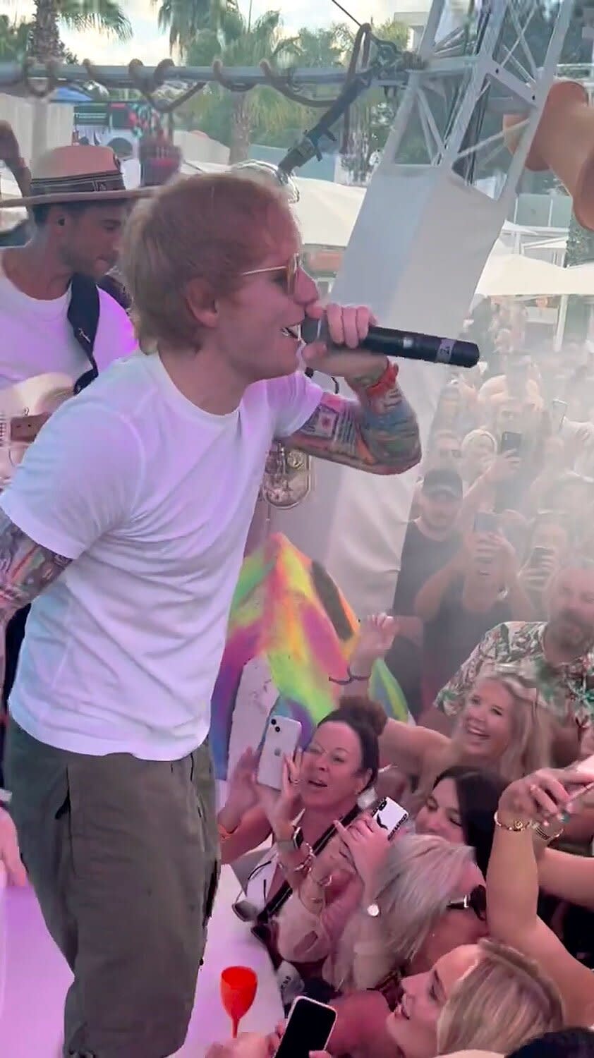 Ed Sheeran performs in Ibiza