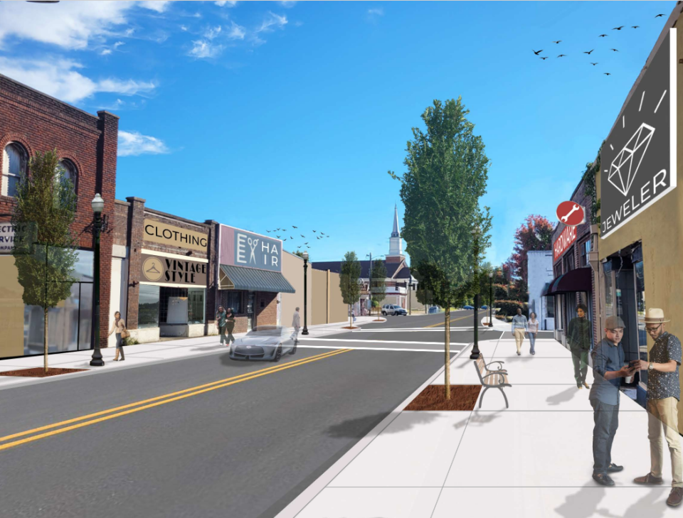 A rendering of Martin Luther King Jr. Avenue once the Burlington Streetscape project is complete.