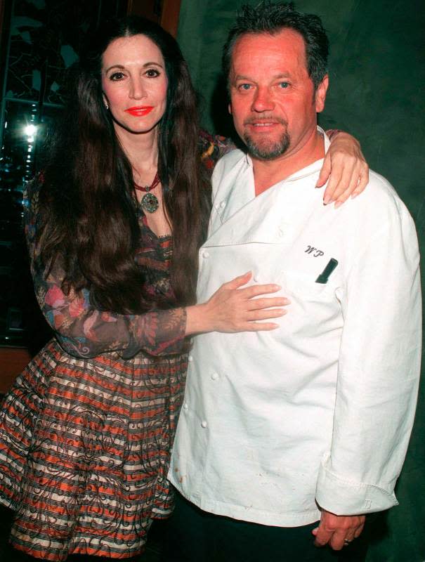 Wolfgang Puck with his wife Barbara Lazaroff at Spago restaurant in Beverly hills, California, on July 8, 1999<p>David Keeler/Liaison Agency</p>