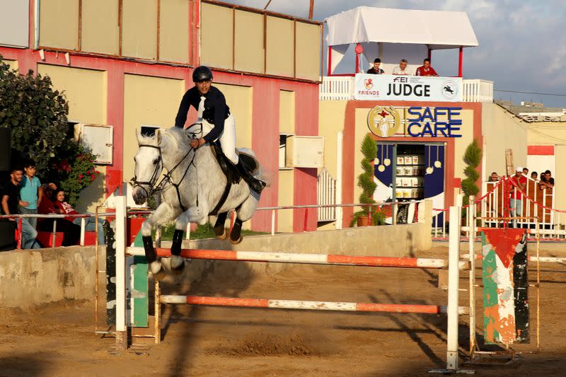 Gaza horse riders compete again as coronavirus curbs ease