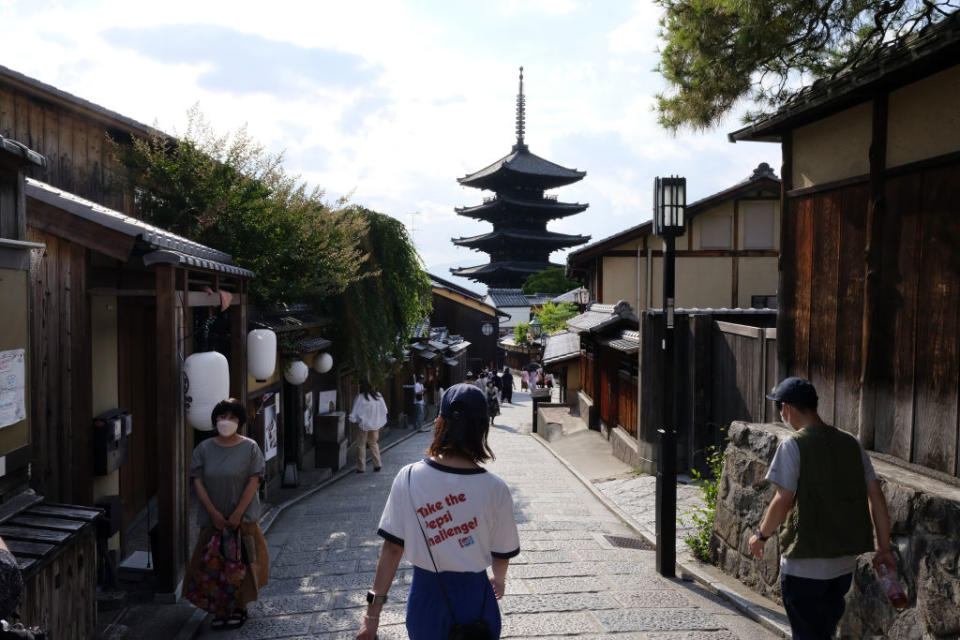 The five-storied pagoda in Kyoto, Japan, on June, 26, 2022. Once weary of hordes of foreign tourists crowding its narrow streets and ignoring etiquette, many in Japans ancient capital of Kyoto are longing for their return<span class="copyright">Kosuke Okahara/Bloomberg via Getty Images</span>