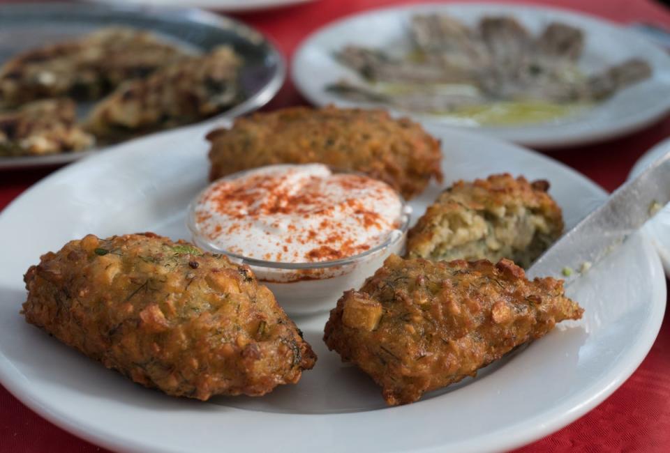 Courgette patties at Matoula (Clare Hargreaves)