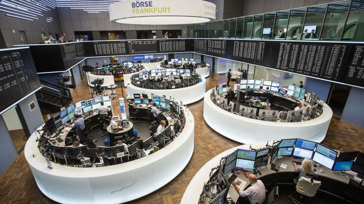 Blick in den Handelssaal der Börse. Foto: dpa