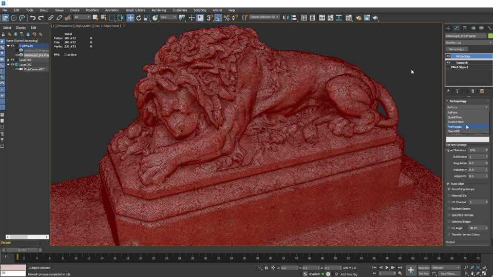 Autodesk announces new tools for Maya, 3ds Max; a rock model in a 3D app