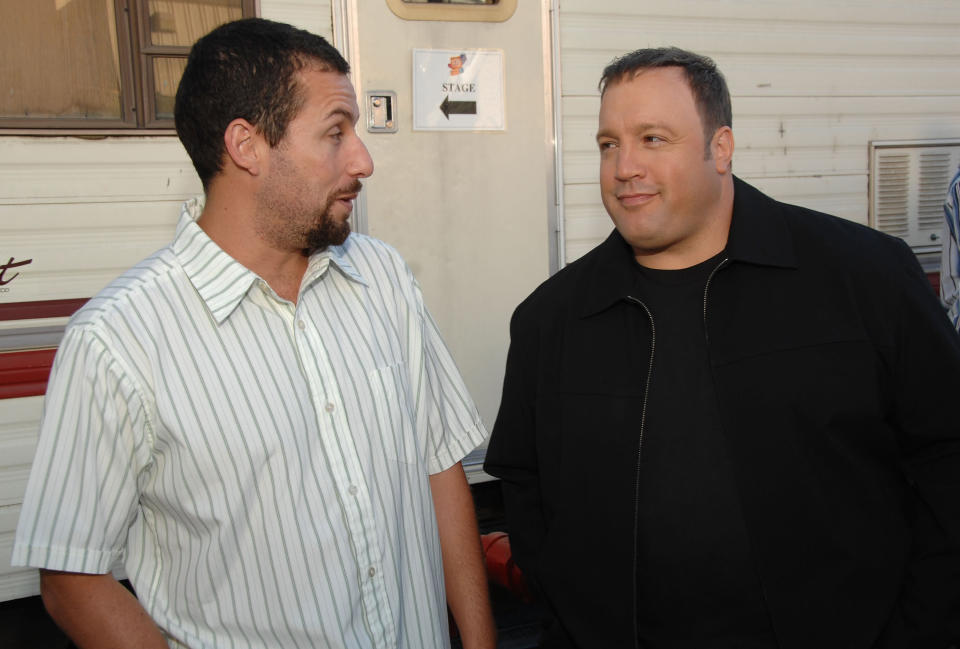 Adam Sandler and Kevin James on set of I Now Pronounce You Chuck and Larry