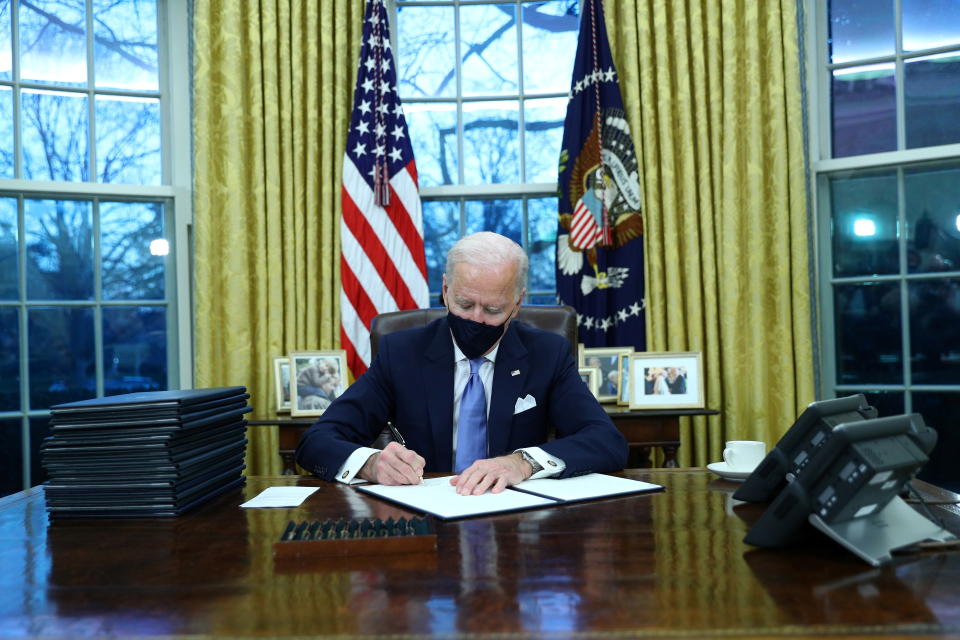 Die Message des gerade vereidigten US-Präsidenten Joe Biden war deutlich: Es gibt viel zu tun. (Bild: REUTERS/Tom Brenner)