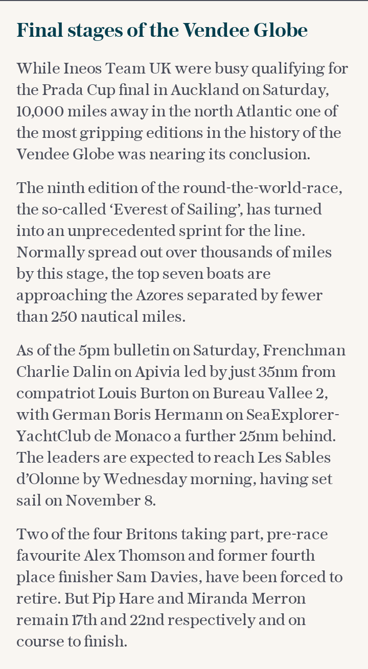 Final stages of the Vendee Globe