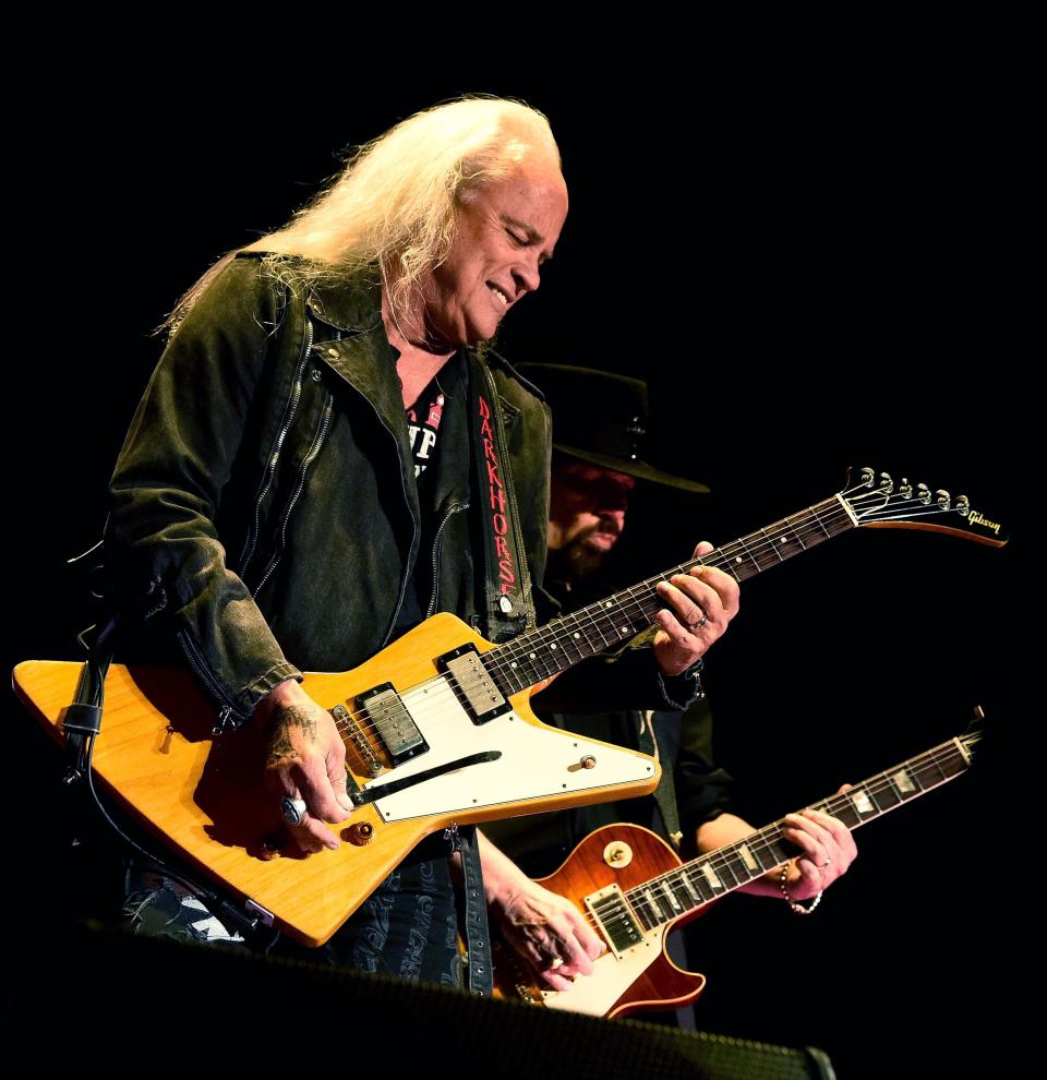 Rickey Medlocke of Lynyrd Skynyrd performs during the Exit 111 Rock Festival at Great Stage Park in Manchester, Tennessee, in 2019.