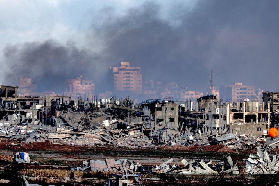 Thousand of buildings have been destroyed by Israeli bombardment in the central Gaza Strip (Getty)