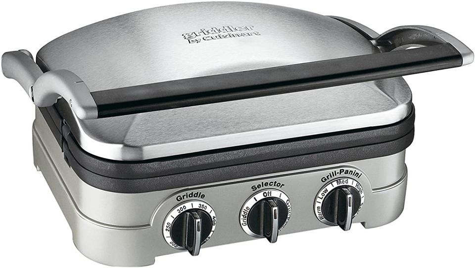 Make mouthwatering burgers all year long, whether it's 20 degrees or 90 degrees outside. Using this little grill is so simple! Throw your meat on, close the top, and BOOM &mdash; dinner is served. It's wonderful for making grilled chicken, burgers, grilled veggies and paninis.<br /><br /><strong>Promising review:</strong> "Excellent addition to our kitchen. Good build quality, You can use this for a lot of different food but it is great for grilled cheese sandwiches. The griddle works well on pancakes and has plenty of heat to do the job. Easy and quick to clean." &mdash; <a href="https://www.amazon.com/dp/B002YD99Y4?tag=huffpost-bfsyndication-20&amp;amp;ascsubtag=5817703%2C19%2C43%2Cd%2C0%2C0%2C0%2C962%3A1%3B901%3A2%3B900%3A2%3B974%3A3%3B975%3A2%3B982%3A2%2C16178273%2C0" target="_blank" rel="noopener noreferrer">Jazzperk</a><br /><br /><strong>Get it from Amazon for <a href="https://www.amazon.com/dp/B002YD99Y4?tag=huffpost-bfsyndication-20&amp;amp;ascsubtag=5817703%2C19%2C43%2Cd%2C0%2C0%2C0%2C962%3A1%3B901%3A2%3B900%3A2%3B974%3A3%3B975%3A2%3B982%3A2%2C16178273%2C0" target="_blank" rel="noopener noreferrer">$77.51</a>.</strong>